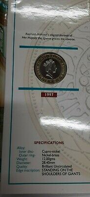 1997 United Kingdom BU 2 Pound Coin in OGP