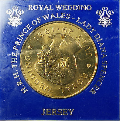 1981 Jersey Royal Wedding Commemorative Brilliant Uncirculated Coin Lady Diana