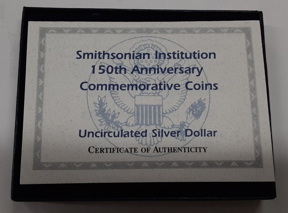 1996-D Smithsonian 150th Anniversary Commemorative UNC Silver $1 in OGP W/COA