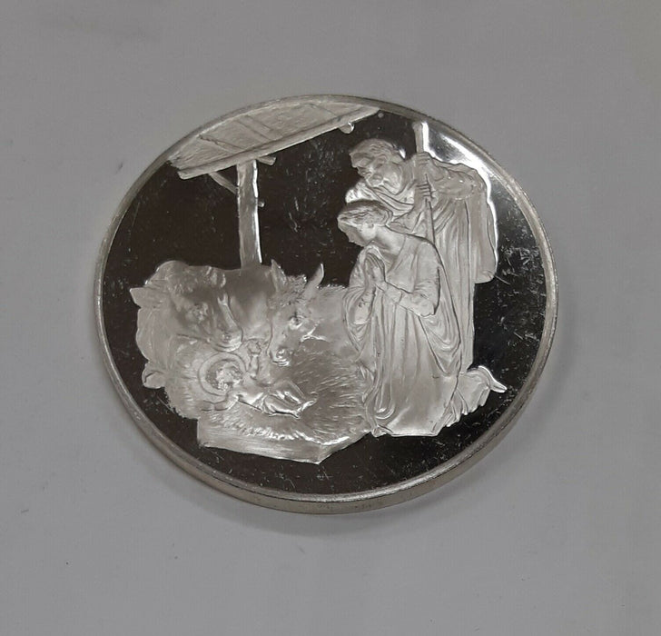 Franklin Mint Life of Christ .925 Silver Medal by Benvenuti-The Nativity