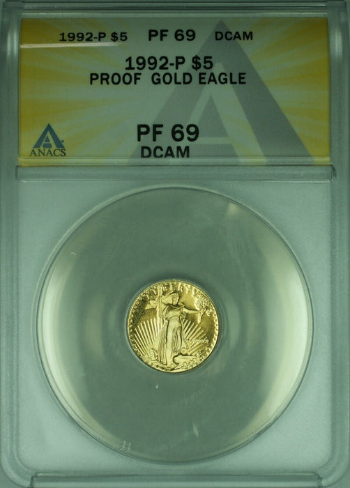 1992-P Gold American Eagle 1/10th Ounce $5 AGE Proof Coin ANACS PF-69 DCAM