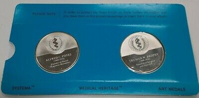 History of Dentistry .925 Silver PF Medals Franklin Mint- A.Fones/T.Brophy