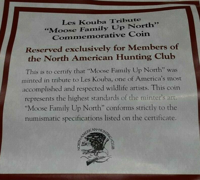 North American Hunting Club/Les Kouba Tribute Silver Plated Medal Case w/COA