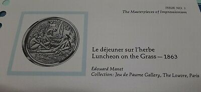 Masterpieces of Impressionism Gold Plated .925 Silver PR Medal-Luncheon/Grass