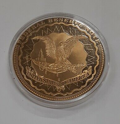 Washington $1 Note-US Banknotes American Mint Gold Plated Copper Round