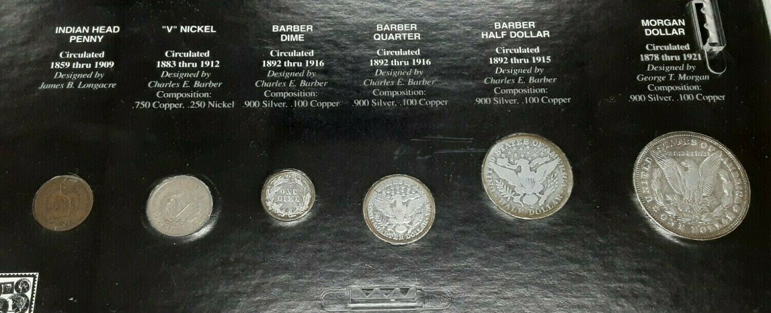 Heritage 'Barber' Type Collection of United States Coins in Acrylic Holder