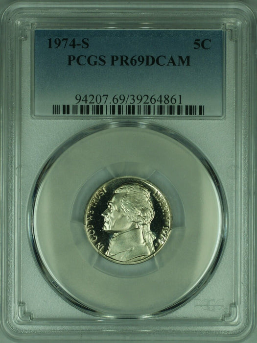 1974-S Jefferson Nickel 5c PCGS PR69DCAM