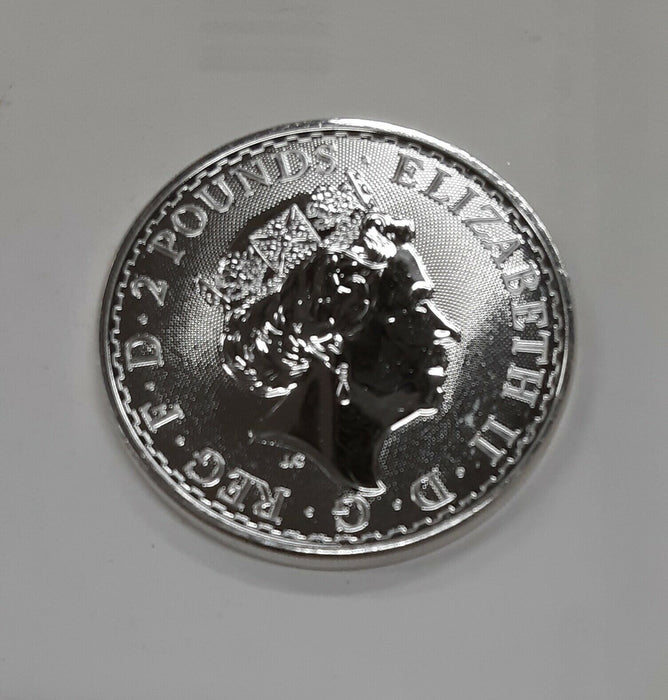 2020 UK Britannia 2 Pounds One Troy Ounce .999 Fine Silver Coin