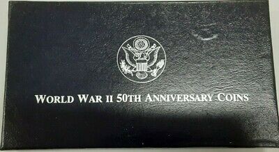 1991-1995 (1993) World War II D-Day Commem Proof Silver Dollar in BOX W/COA