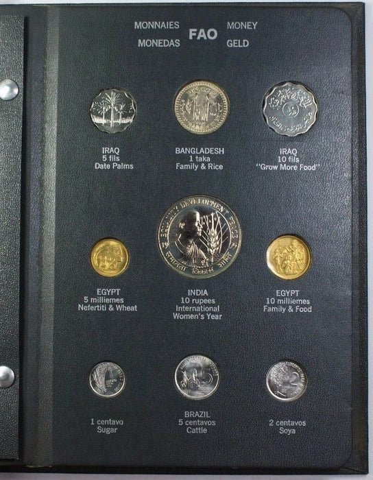 1975 Complete FAO Grey 38 World Coin & Stamp Album as Issued Food & Agriculture