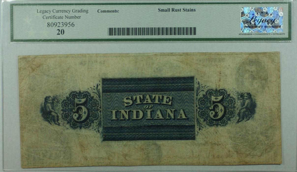 1857 Citizens Bank of Gosport, IN $5 Obsolete Currency Haxby 200-G8 Legacy VF-20
