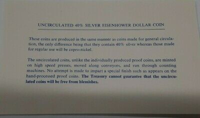 1973-S UNC 40% Silver Eisenhower IKE Dollar Coin with Original US Mint Envelope