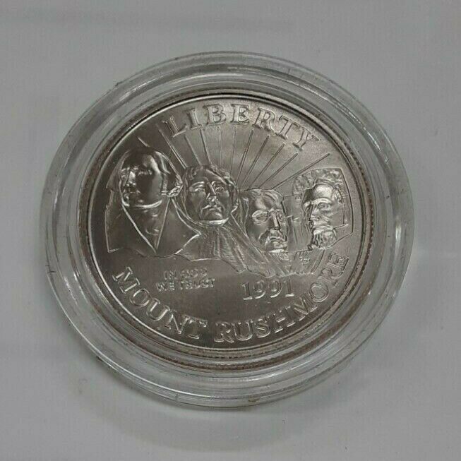 1991-D Mount Rushmore Commemorative Coin UNC Clad Half Dollar in Capsule ONLY