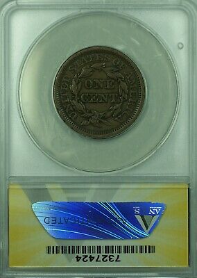 1853 Braided Hair Large Cent ANACS VF-20 (43)