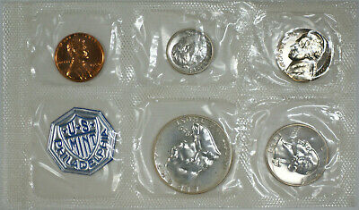 1959 US Mint Silver Proof Set 5 Gem Coins in Opened Original Envelope