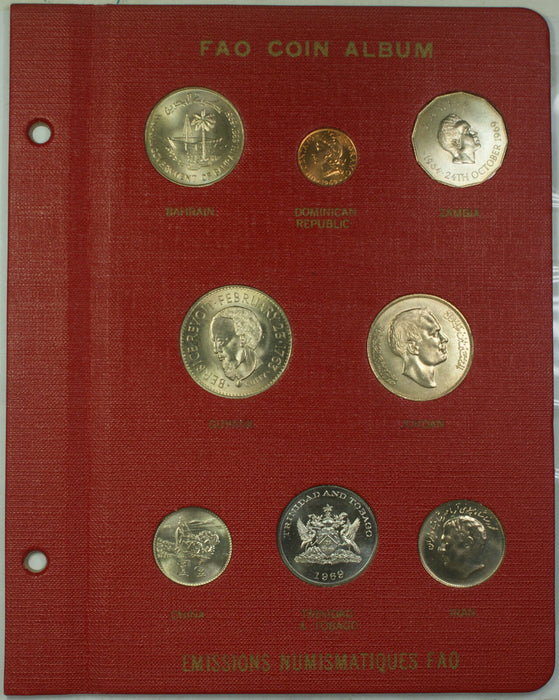 1968 Complete RED FAO World 48-Coin Album With Silver/Proof Coins As Issued