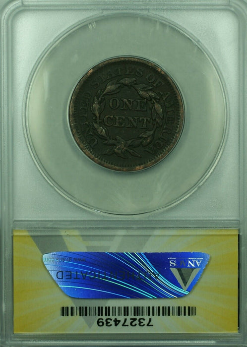 1854 Braided Hair Large Cent 1c Coin ANACS VF-35 Details Corroded (38)