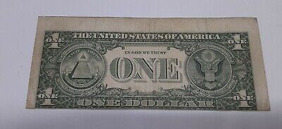 Series 1985 One Dollar $1 Federal Reserve Note W/Cutting Error - Fine Cond.