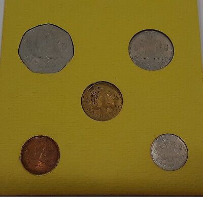 1973 Barbados 5 Coin UNC Set in Card