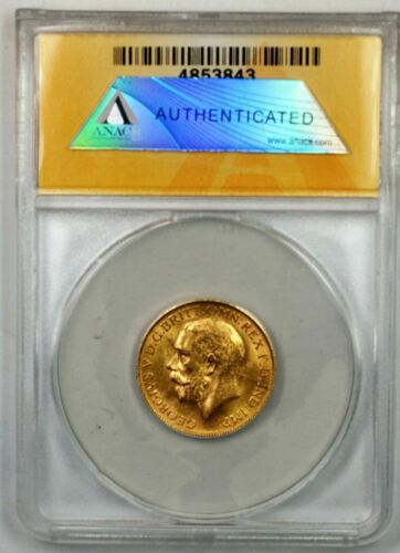1928-SA South Africa Sovereign ANACS MS-63 Obverse Lamination