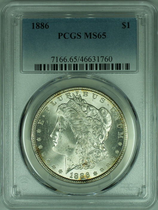 1886 Morgan Silver Dollar Coin  PCGS MS-65   (34B)