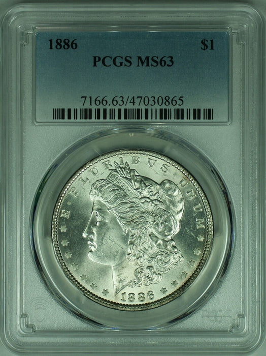 1886 Morgan Silver Dollar Coin  PCGS MS-63   (39B)