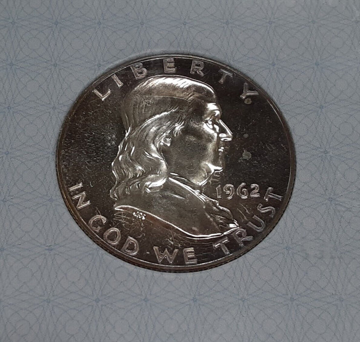 1962 Franklin Silver Half Dollar - Gem Proof w/Toning in Plastic Holder