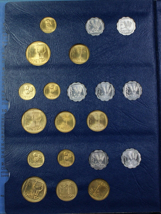 1960-68 Israel Agorot-Pound Series 1 Complete 57 Coin Set Whitman I-100 AU-BU