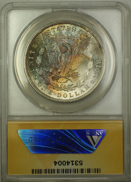 1887 Morgan Silver Dollar $1 Coin ANACS MS-63 Beautifully Toned Reverse RL