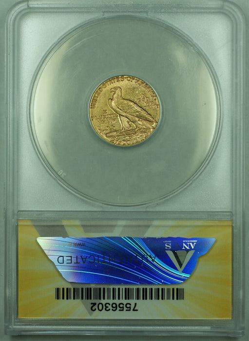 1925-D Indian Head Gold $2.5 Dollar Coin, Quarter Eagle ANACS AU 58