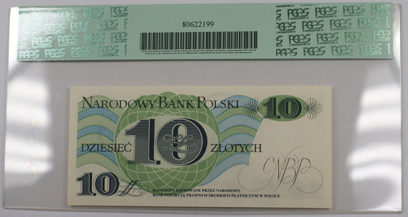 1.6.1982 Poland 10 Zlotych Note SCWPM# 148a PCGS 67 PPQ Superb Gem New