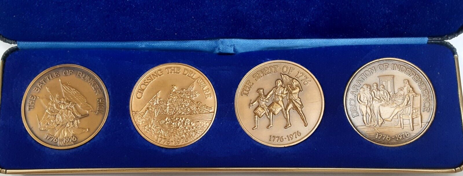 1976 Hamilton Mint Bicentennial Medal Set - 4 Different Pieces in Case w/COA