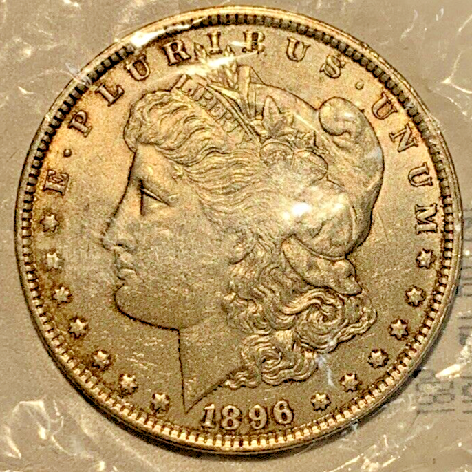 1896 Morgan Silver Dollar XF/EF + Littleton Coin