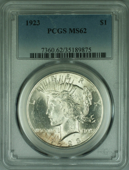 1923 Peace Silver Dollar $1 Coin PCGS MS-62 Looks Better (30)