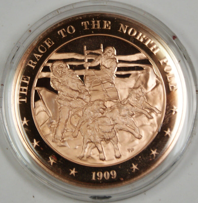 Bronze Proof Medal The Race to the North Pole 1909