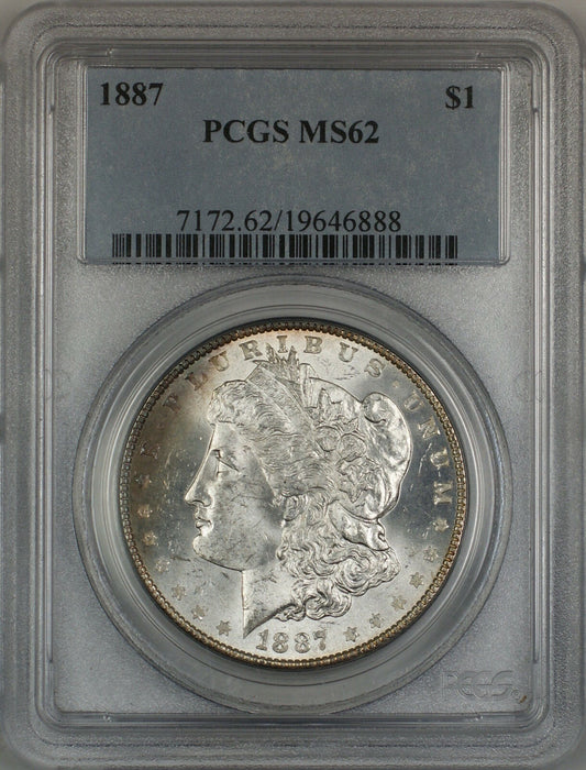 1887 Morgan Silver Dollar $1 PCGS MS-62 Toned Rim (Better Coin) (3E)