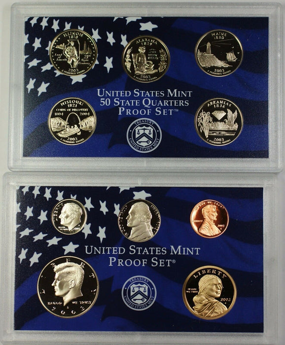 2003-S US Mint 10 Coin Proof Set as Issued - NO Box and COA