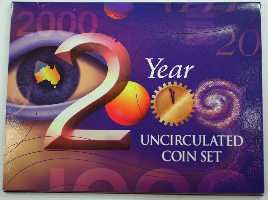2000 Australian Mint Set 6 UNC Coins in a Futuristic case
