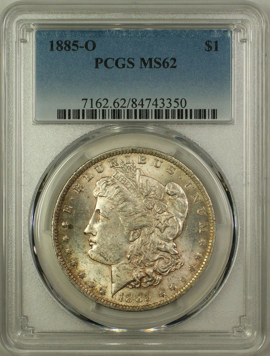 1885-O Morgan Silver Dollar $1 Coin PCGS MS-62 Toned (16a)