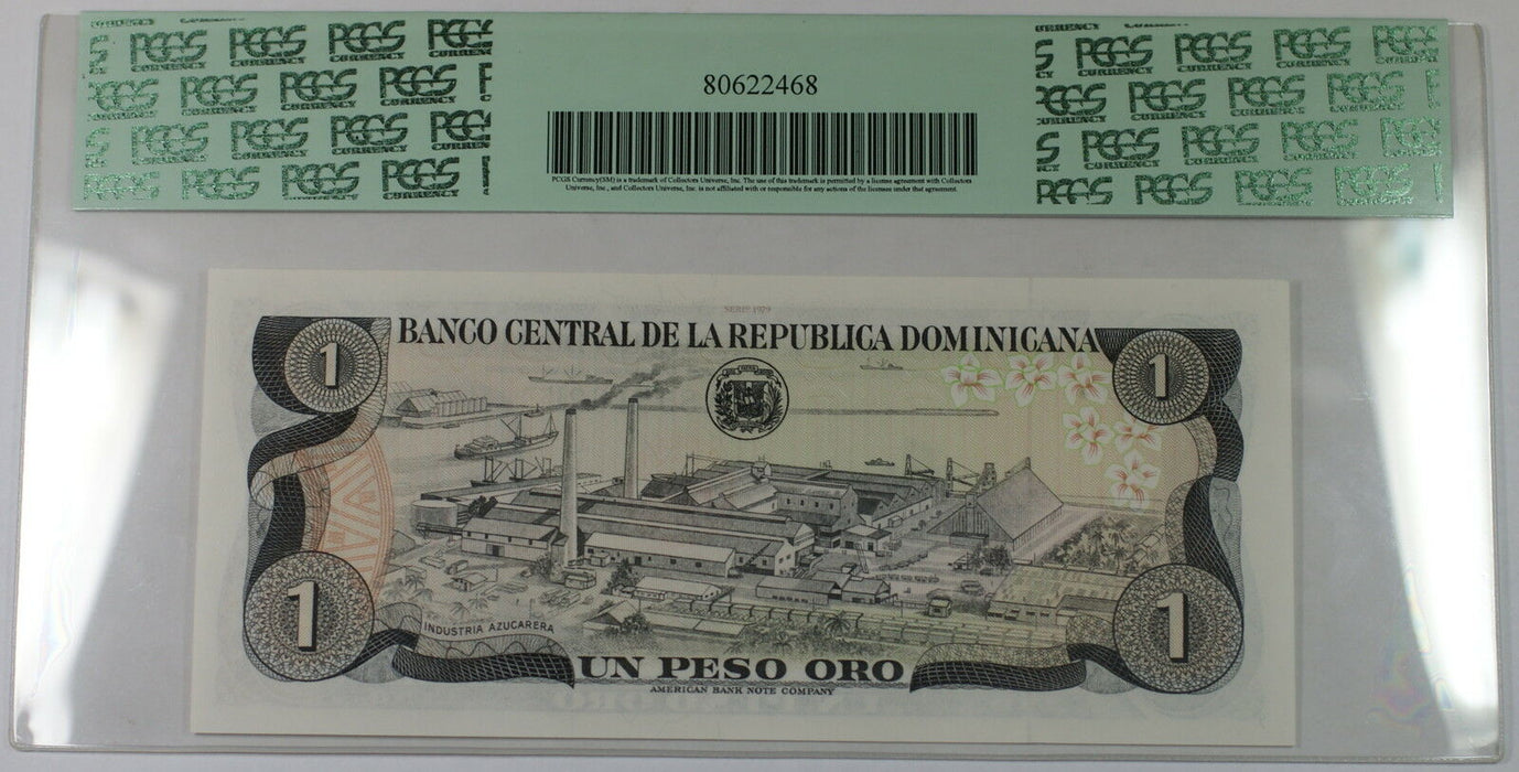 1978-79 Dominican Republic 1 Peso Oro Note SCWPM# 116a PCGS 65 PPQ Gem New