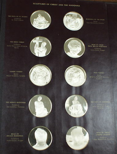 Frescoes and Sculptures, Franklin Mint Silver Medals