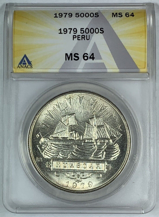 1979 5000 Soles Peru Coin ANACS MS 64