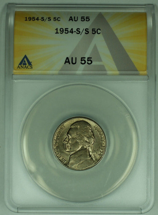 1954-S/S Jefferson Nickel 5C ANACS AU 55 (52)