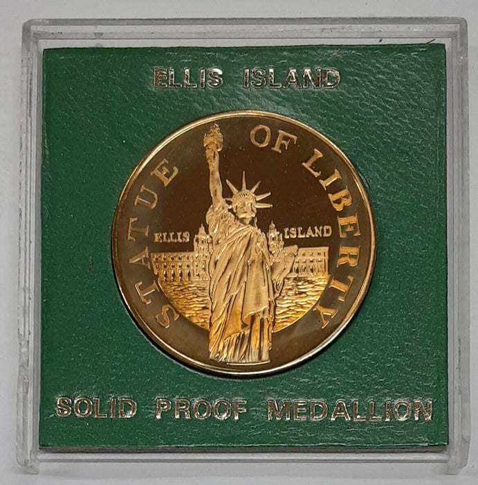 Ellis Island Bronze Solid Proof Medallion in Plastic Case