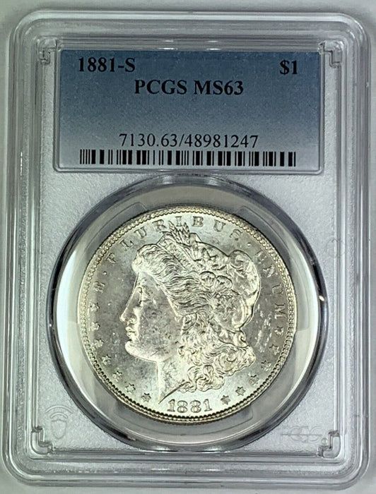 1881-S Morgan Silver $1 Dollar Coin PCGS MS 63 (7) A