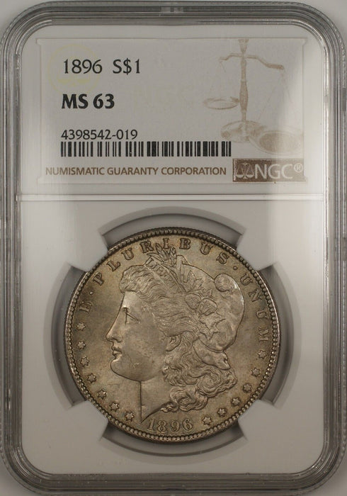 1896 Morgan Silver Dollar $1 NGC MS-63 Toned (Better Coin) (13c)