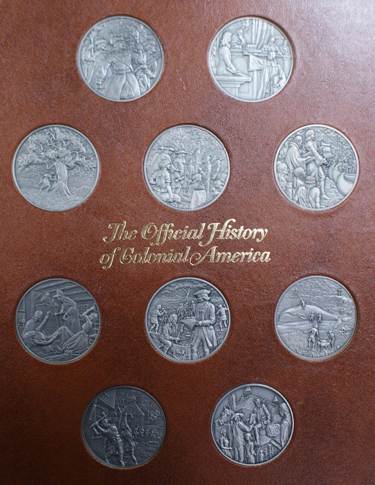 Franklin Mint The Official History of Colonial America Complete 50 Medal Set
