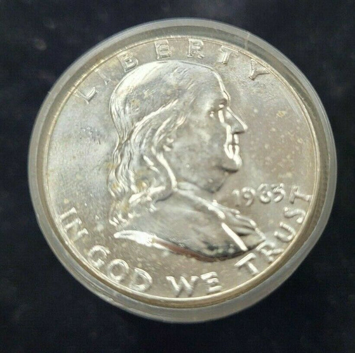1963-D Franklin Silver Half Dollar BU Roll 20 Coins Total