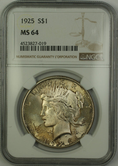 1925 Silver Peace Dollar $1 NGC MS-64 Toned (Better Coin) (15)