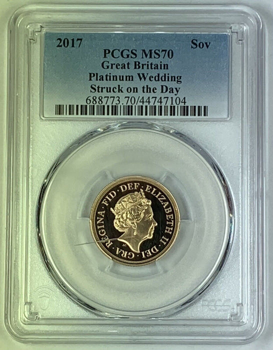 2017 Great Britain Gold Sovereign Coin PCGS MS 70 (Crack on Holder) (AN)